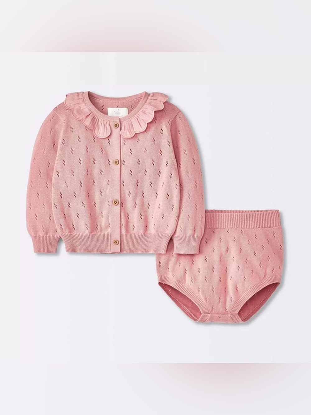 Cloud Island Pointelle Sweater Set